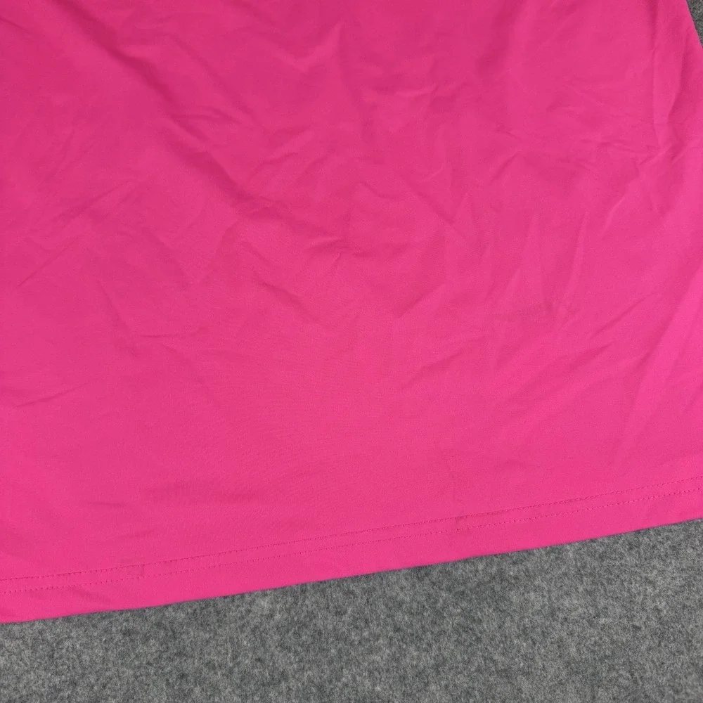 Scales Polo Shirt Mens Large L Hot Pink Tropical Floral Collar Fish Golf Top New